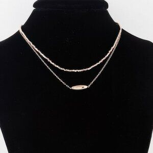 Double Cube Beaded Oval Chain Necklace